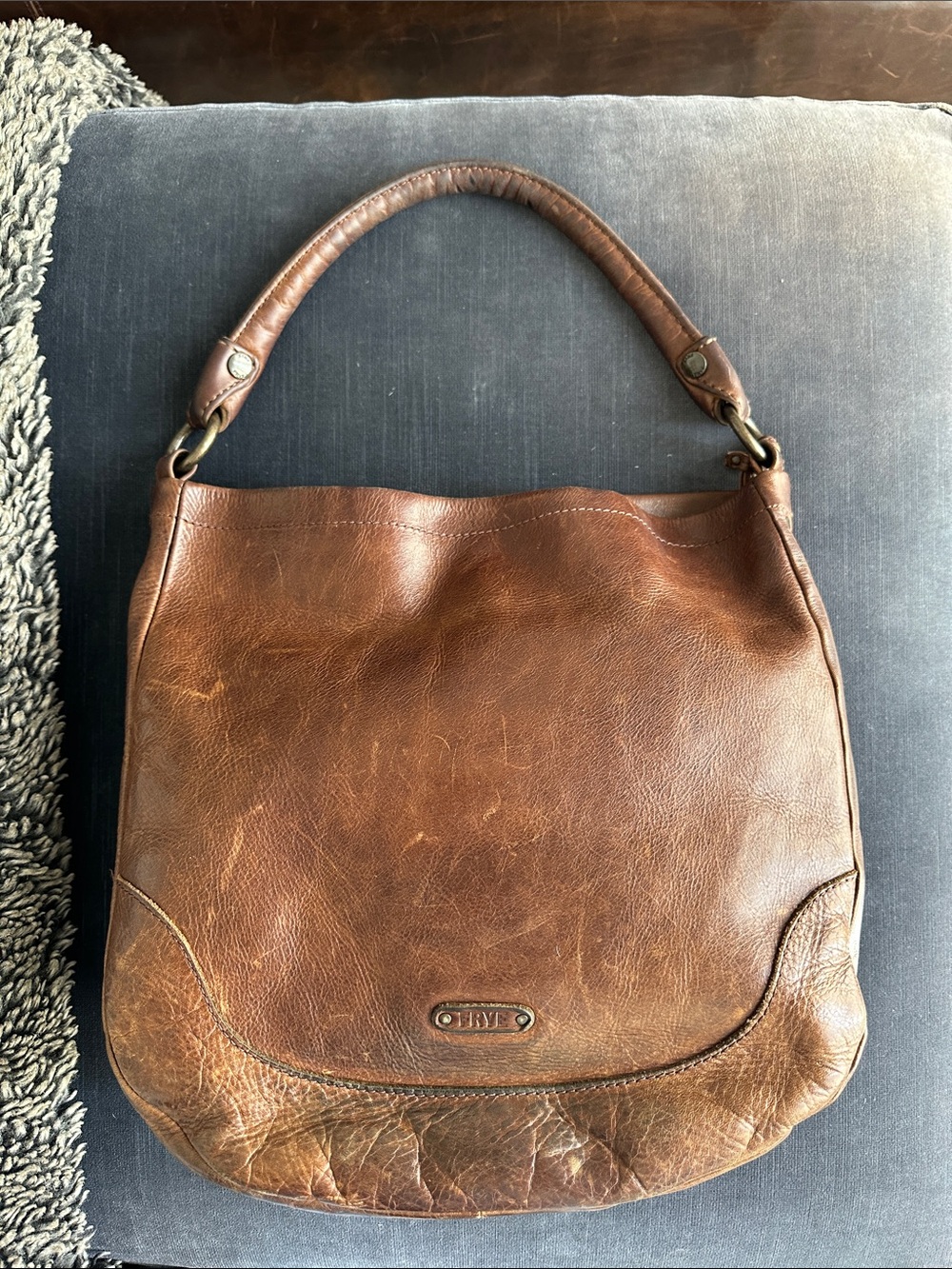 Frye Melissa Brown Leather Hobo Shoulder Bag